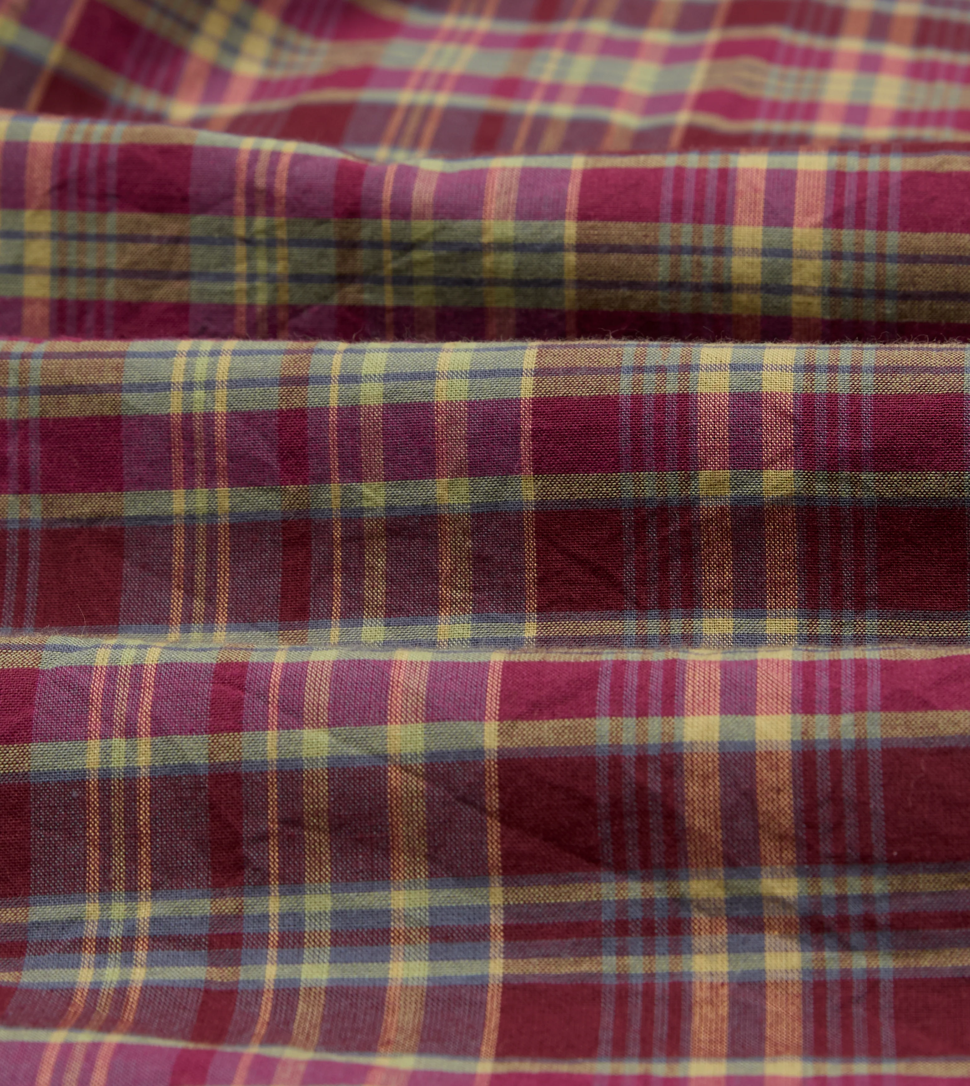 Plum Madras Check Cotton Two-Pocket Work Shirt - Image 3