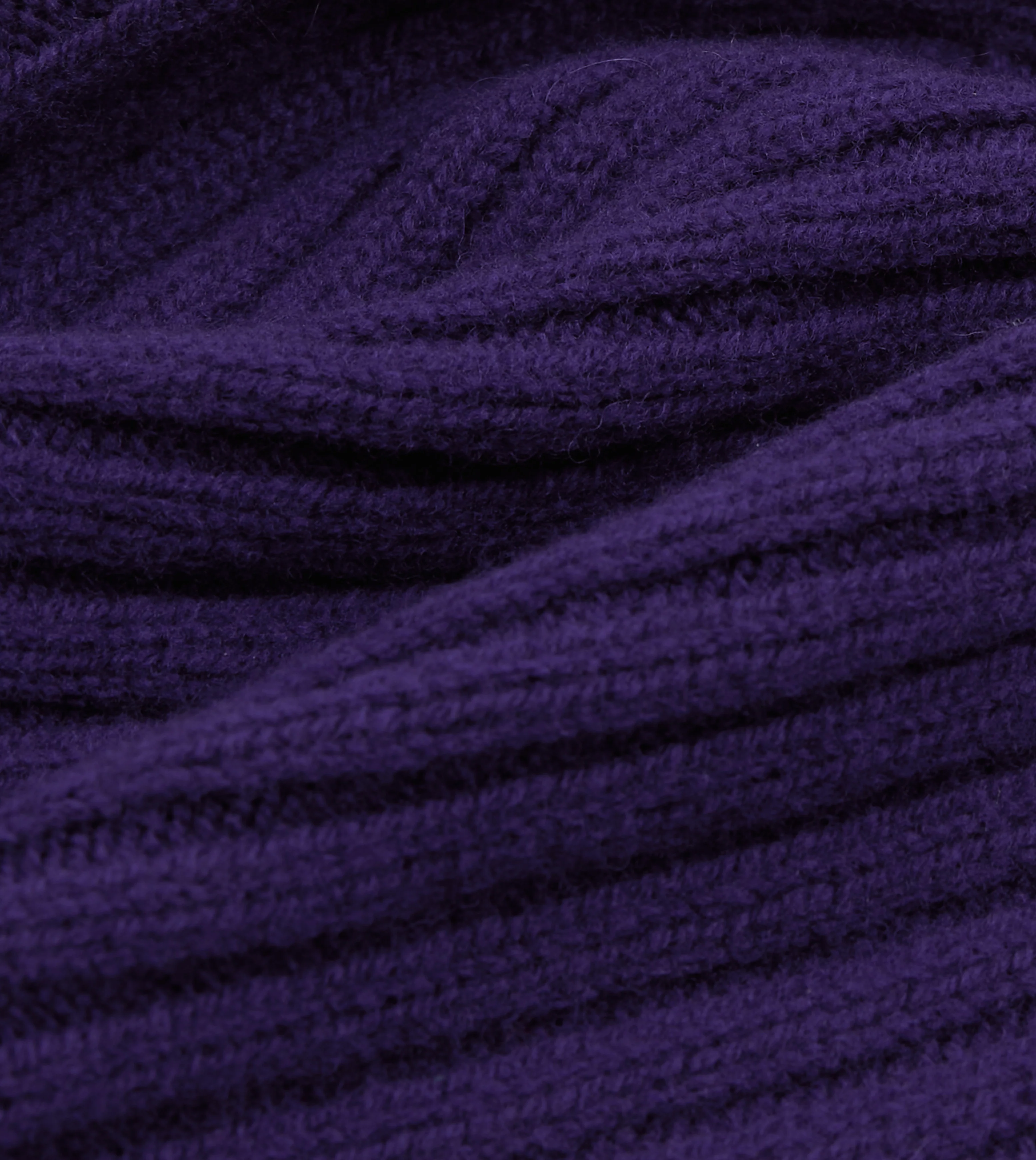 Purple Lambswool Ribbed Knit Cap - Image 2