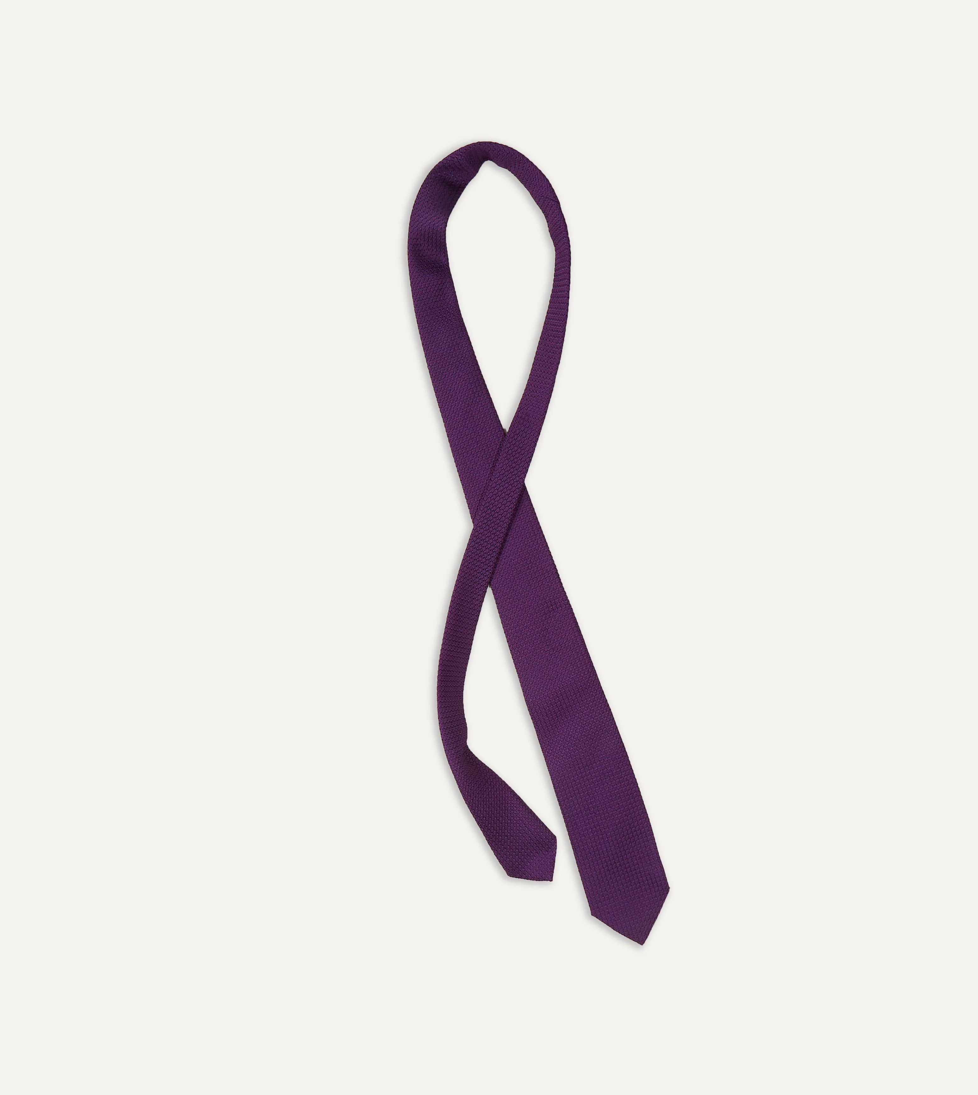 Purple Large Knot Grenadine Silk Tipped Tie - Image 4