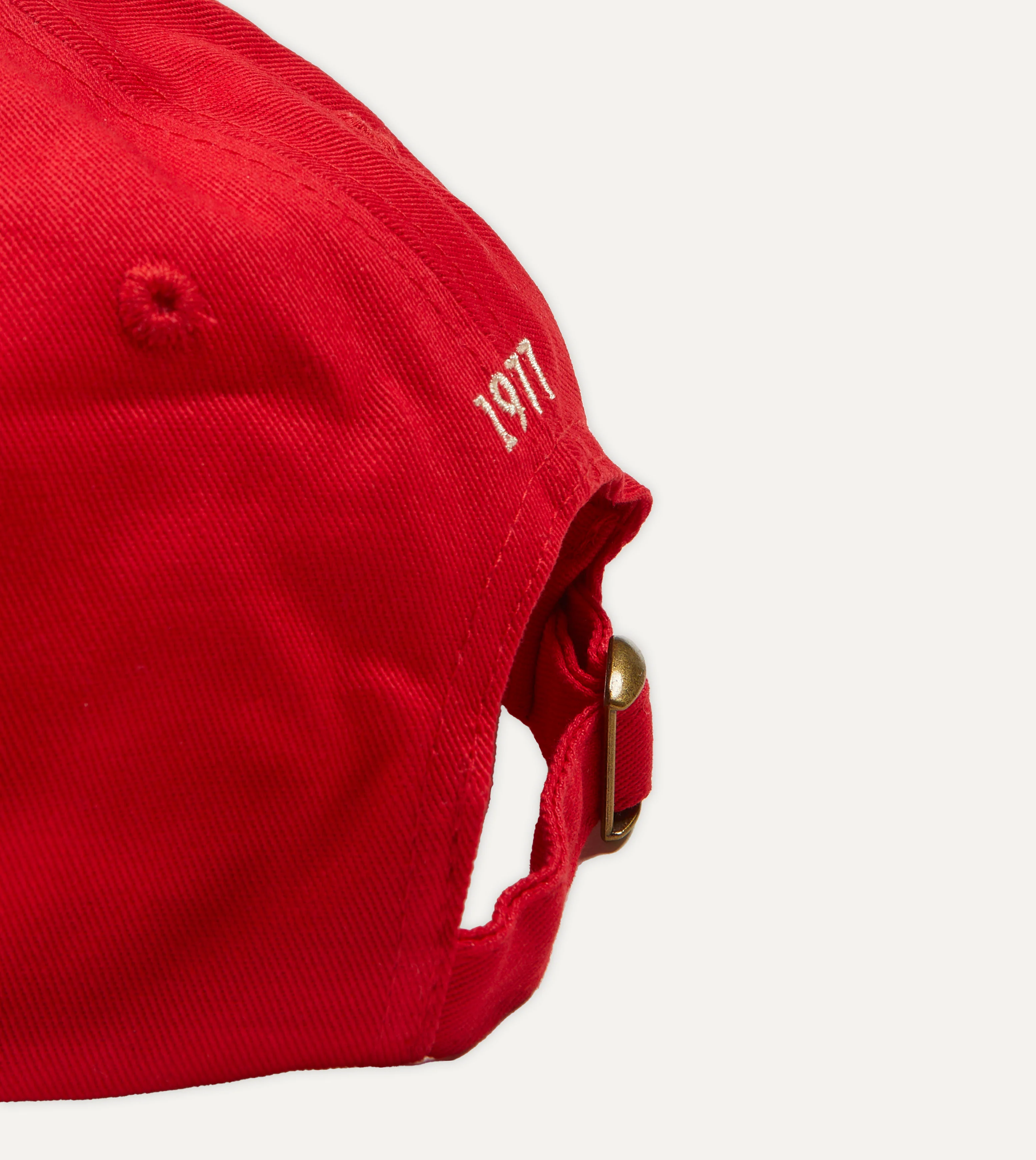 Red 'D' Flag Emblem Cotton Twill Baseball Cap - Image 2