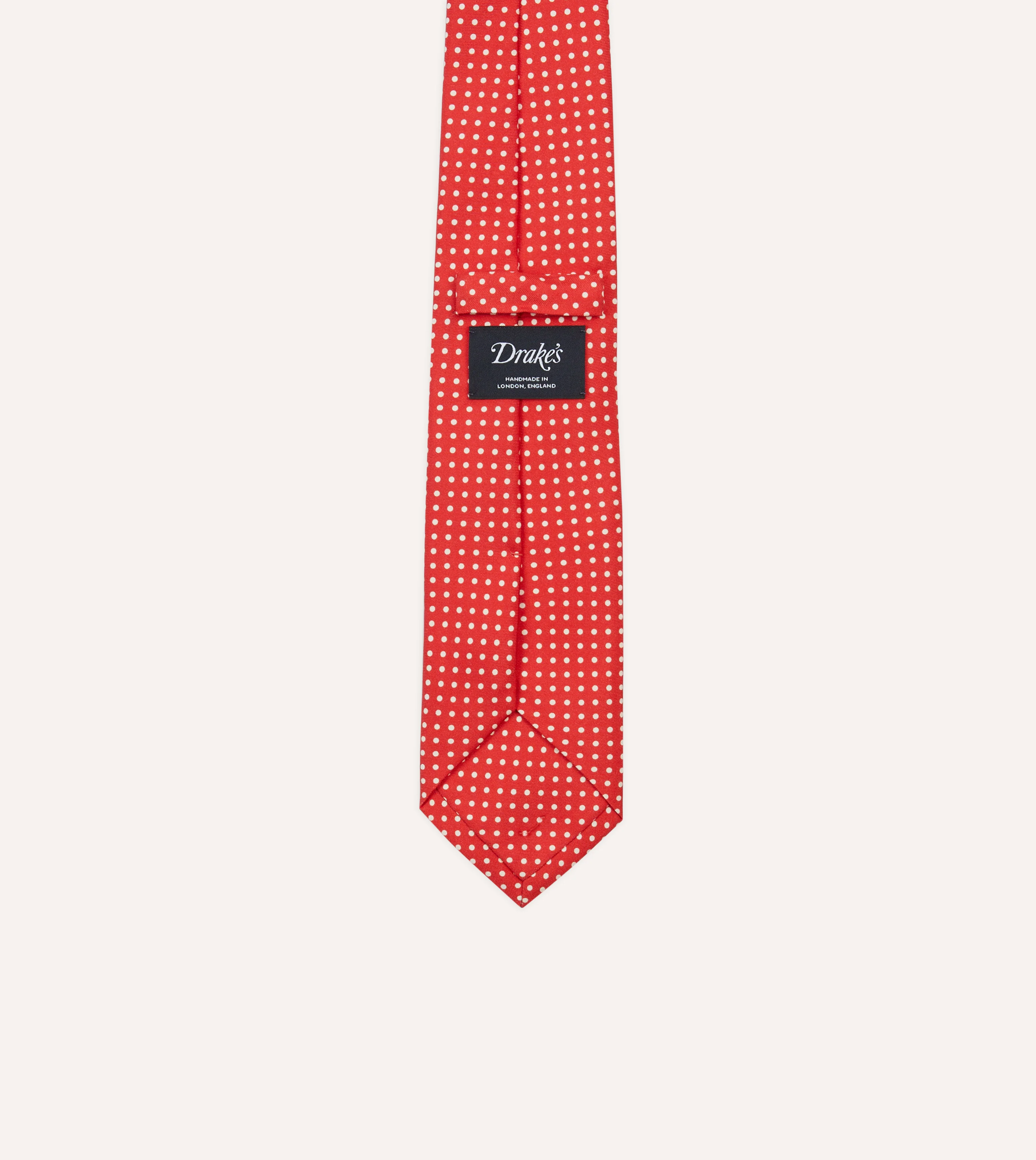 Red Small Spot Silk Self-Tipped Tie - Image 4