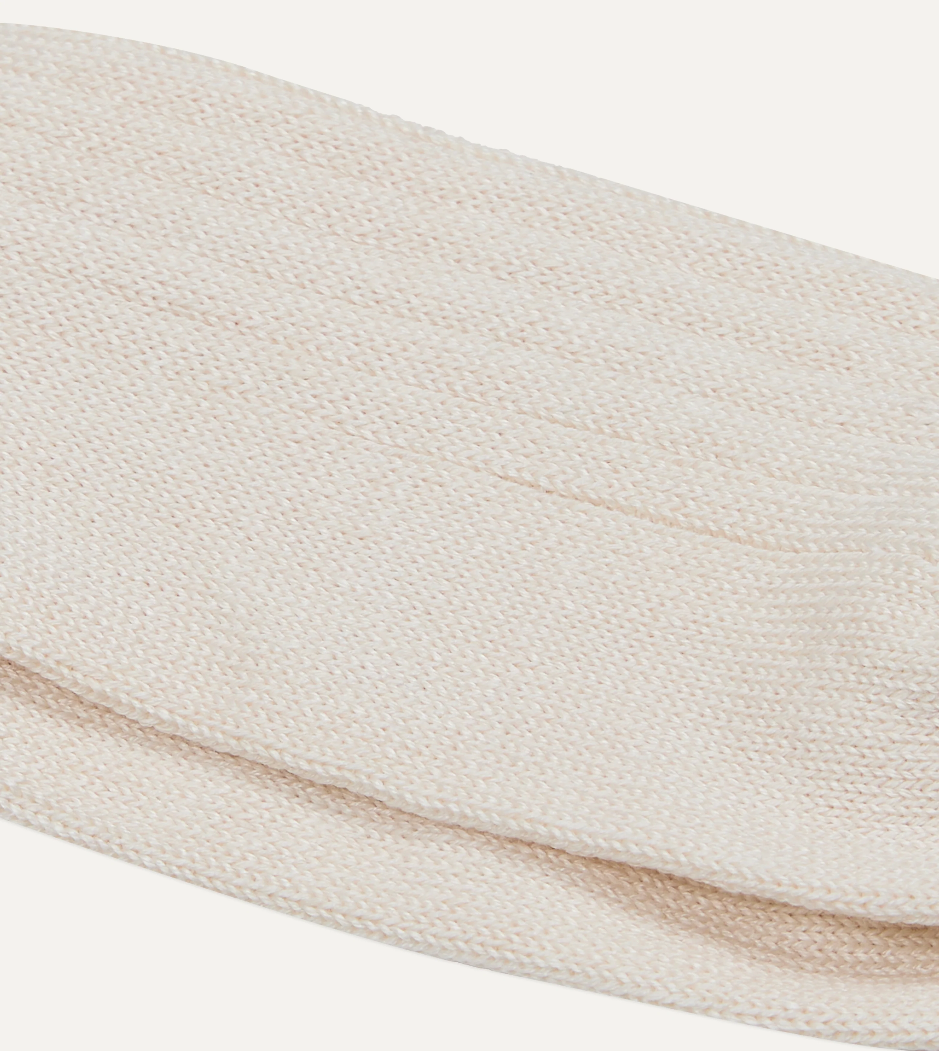 RoToTo Ecru Linen-Cotton Ribbed Socks - Image 2