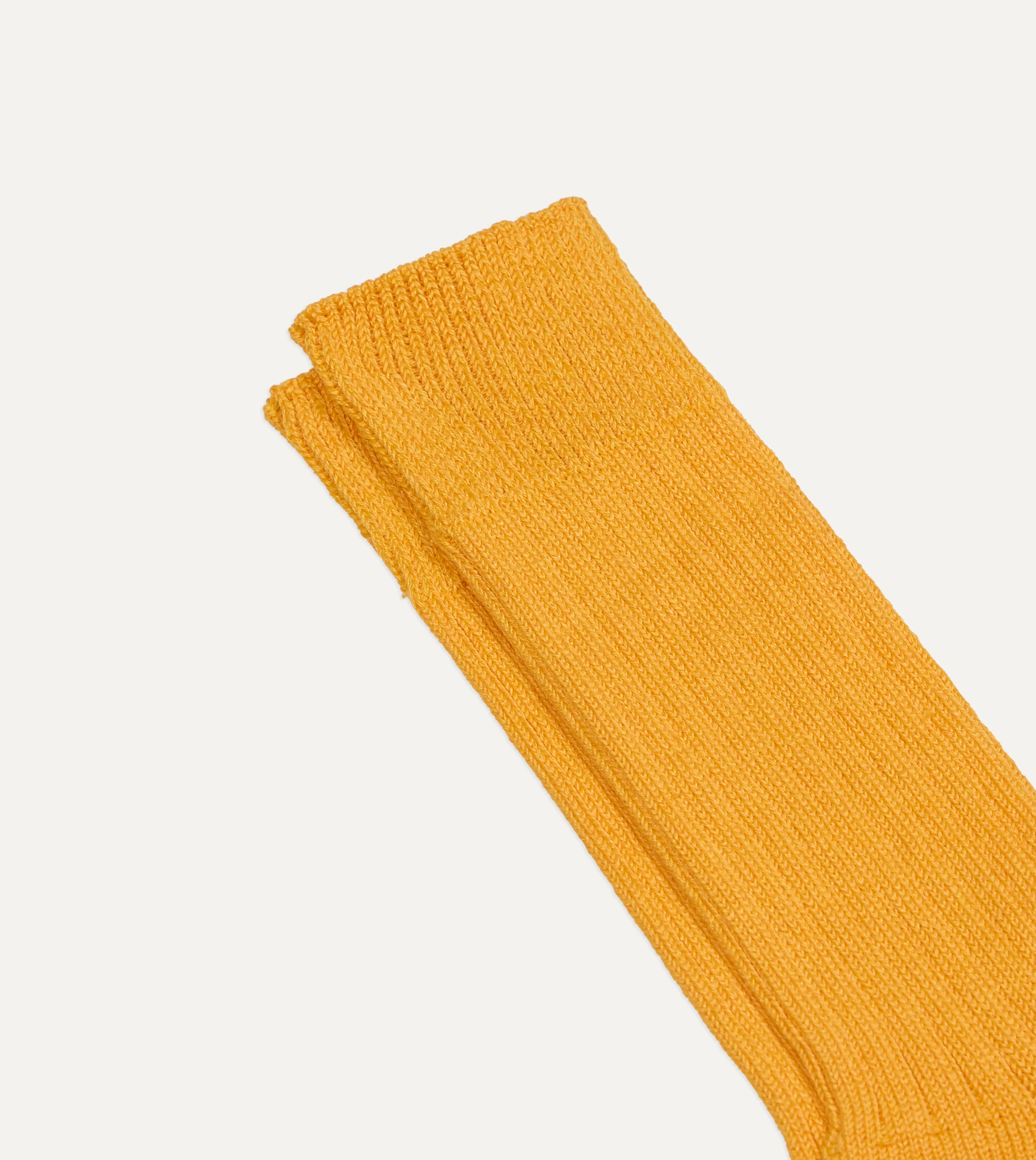 RoToTo Yellow Linen-Cotton Ribbed Socks - Image 3