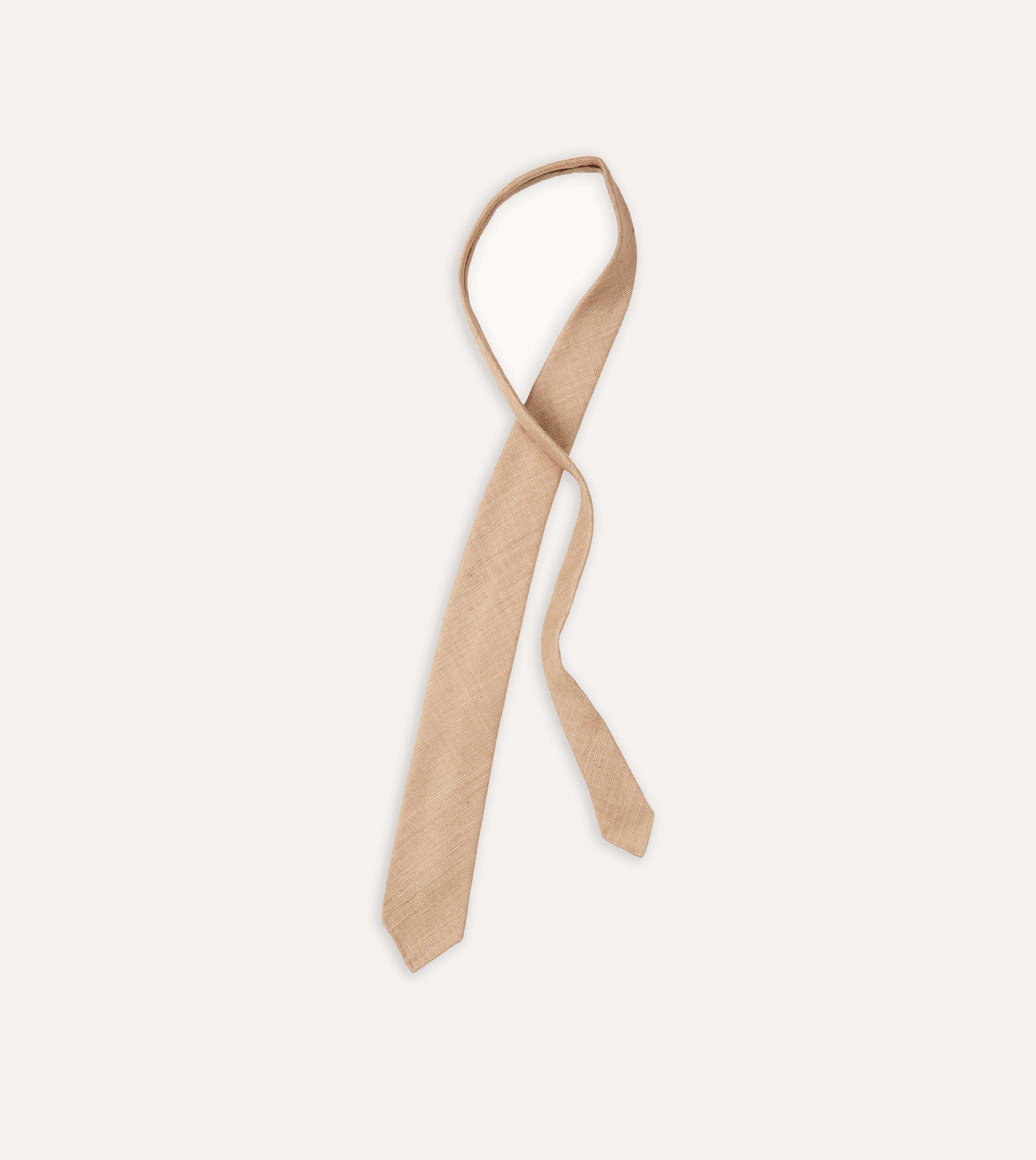 Sand Tussah Hand Rolled Silk Tie - Image 4