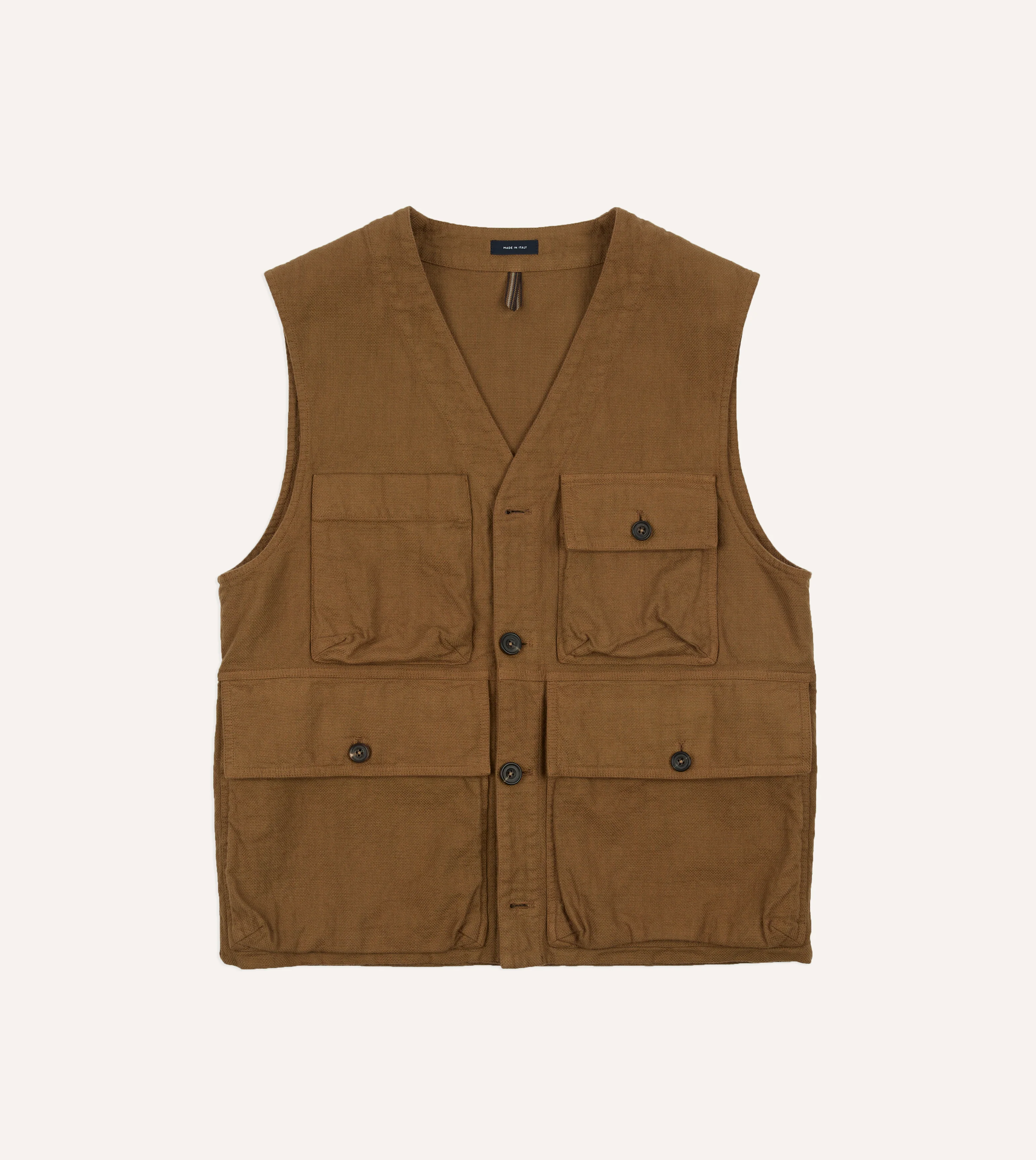 Tobacco Cotton Utility Vest - Image 3