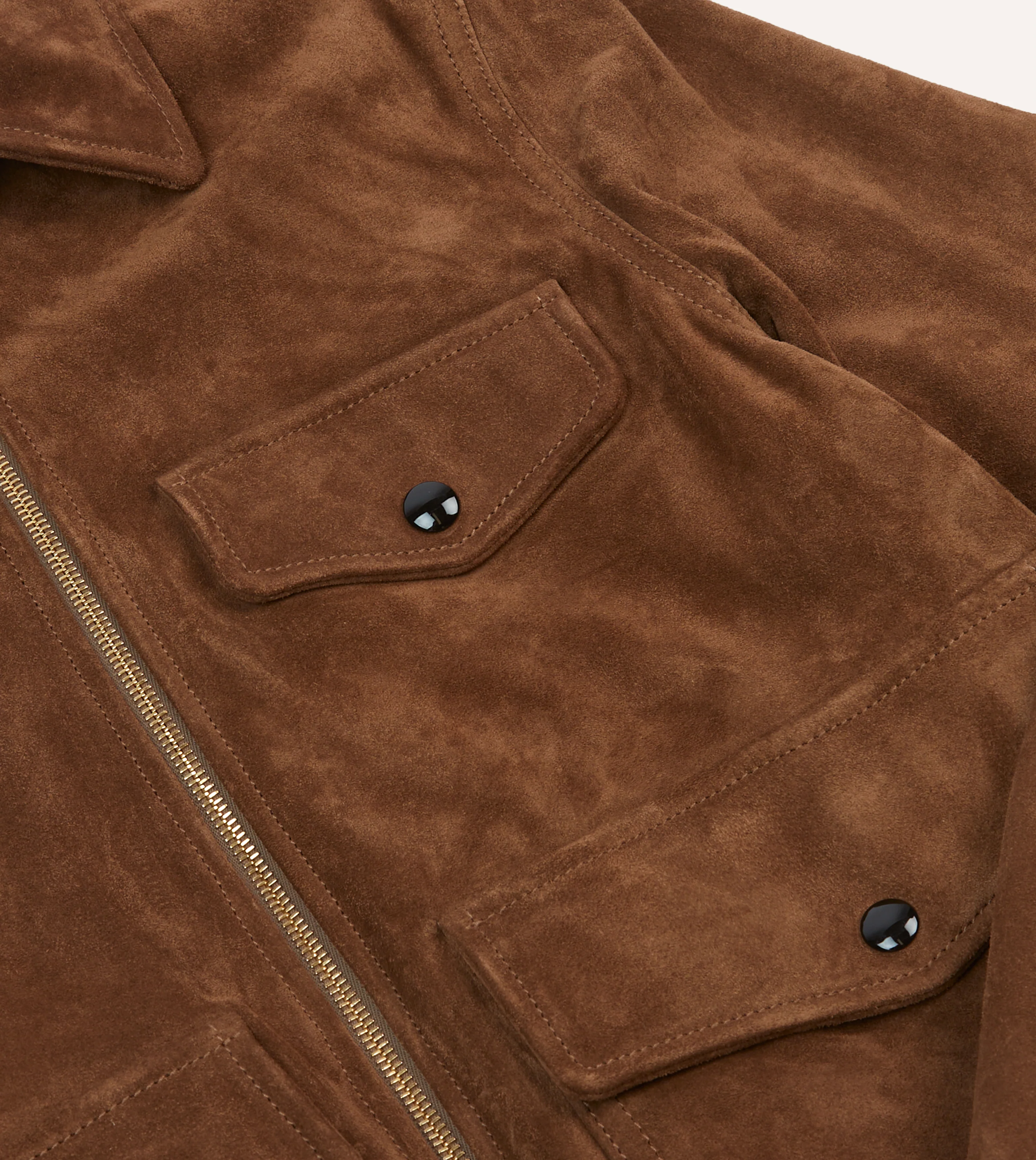 Tobacco Heavyweight Suede A-2 Bomber Jacket - Image 5