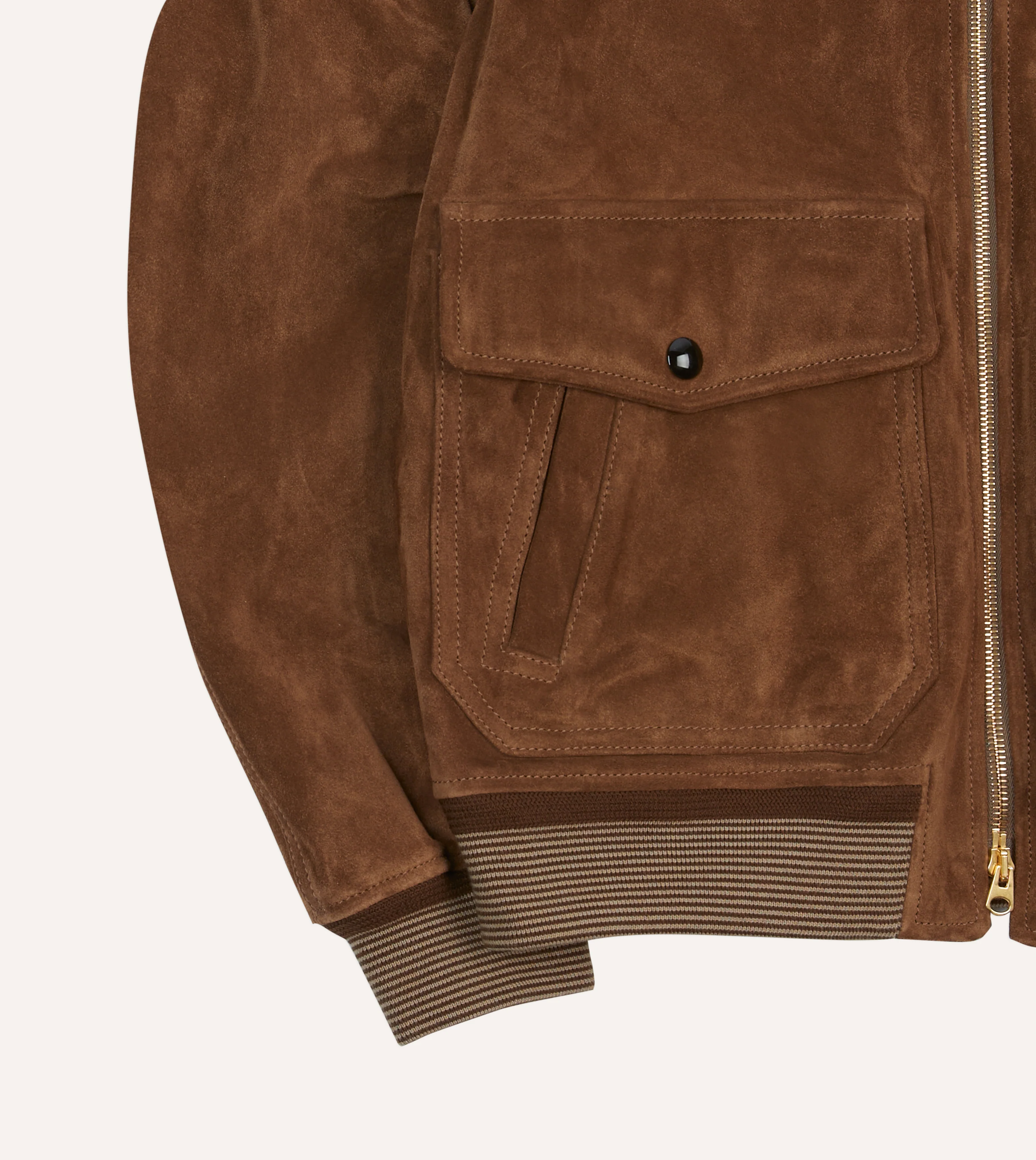 Tobacco Heavyweight Suede A-2 Bomber Jacket - Image 7