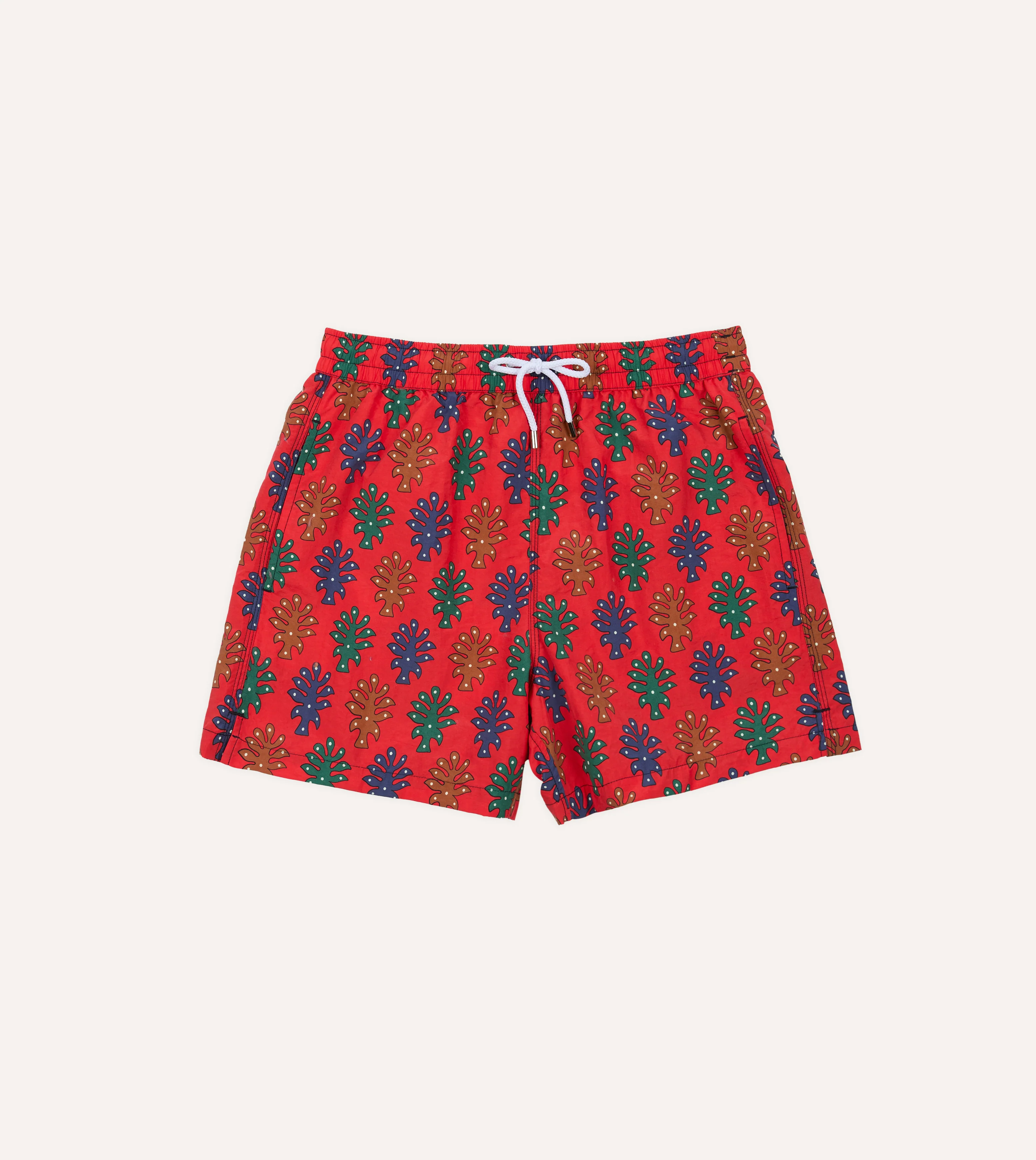 Tree Print Nylon Drawstring Swim Shorts - Image 2