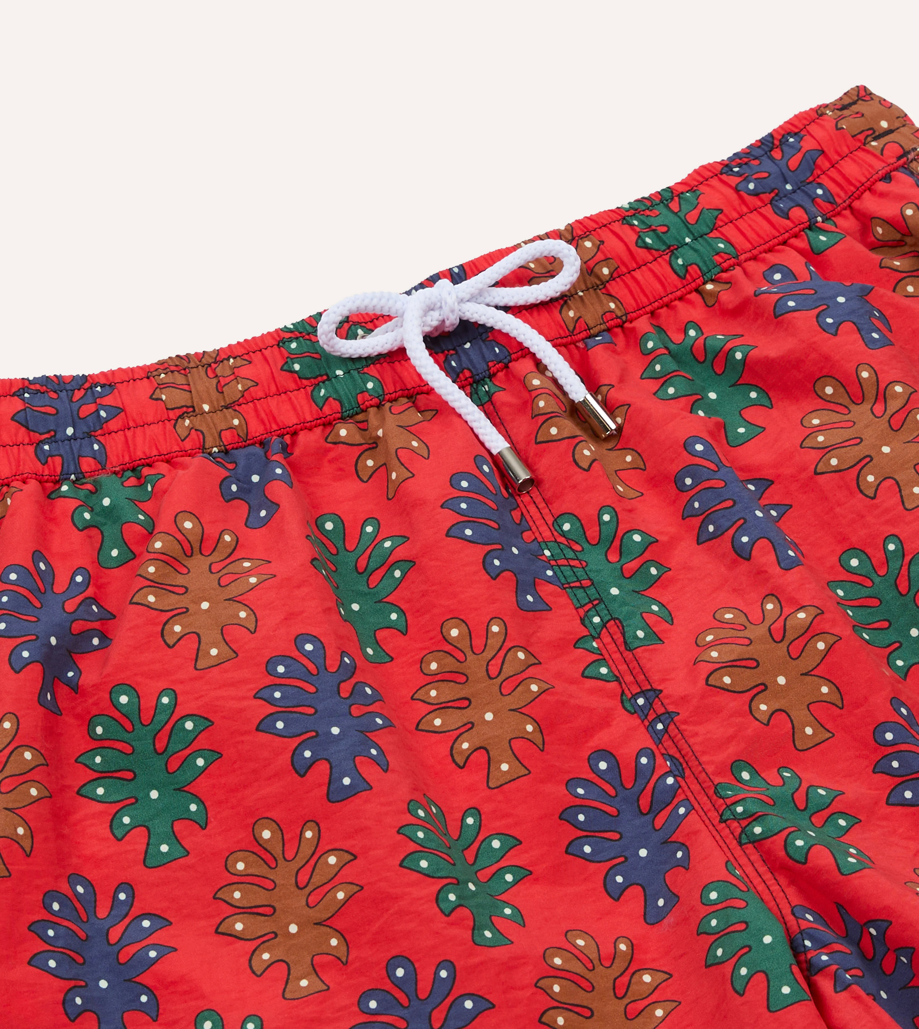 Tree Print Nylon Drawstring Swim Shorts - Image 4