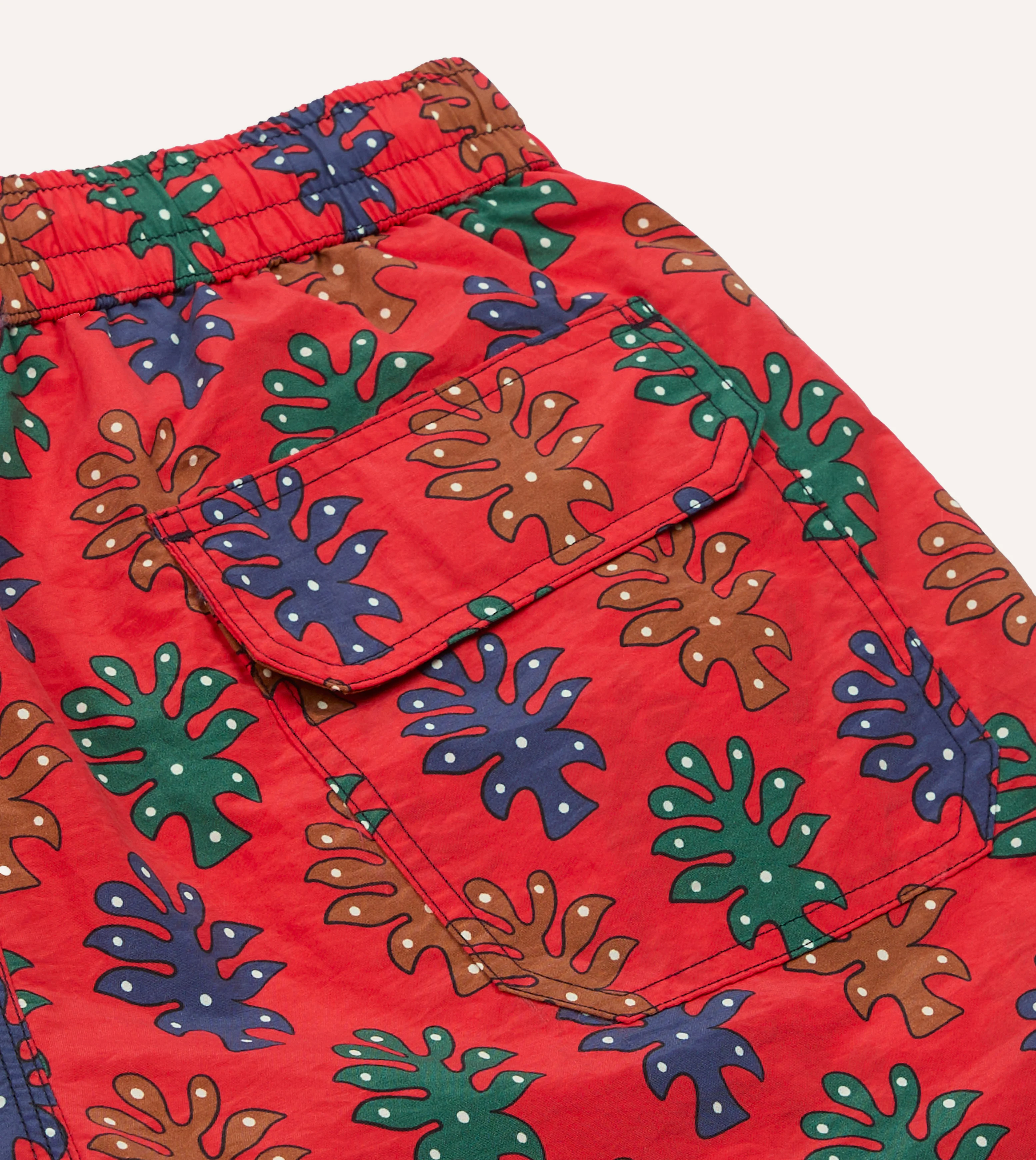 Tree Print Nylon Drawstring Swim Shorts - Image 5