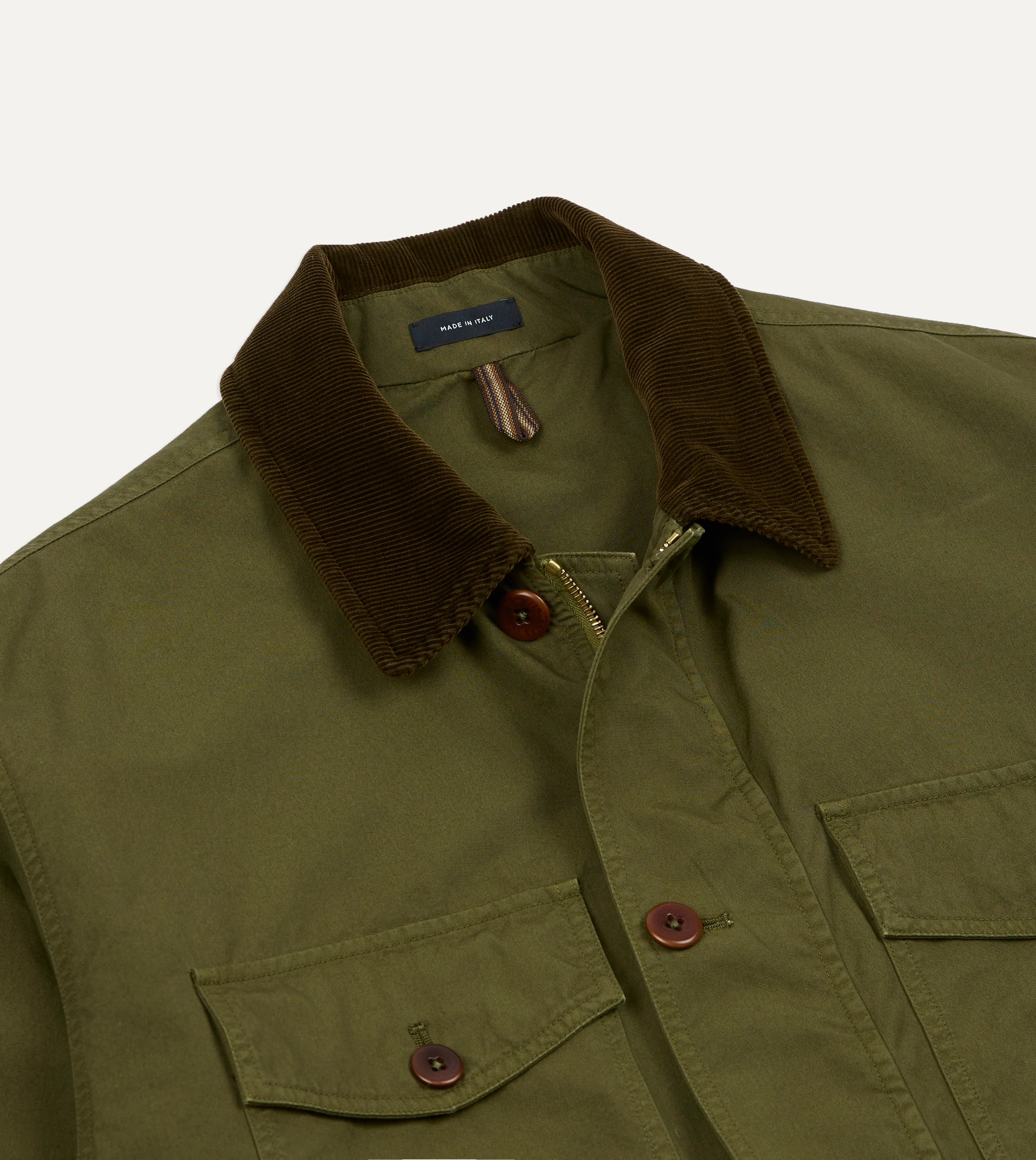 Washed Olive Cotton Hiking Jacket - Image 5