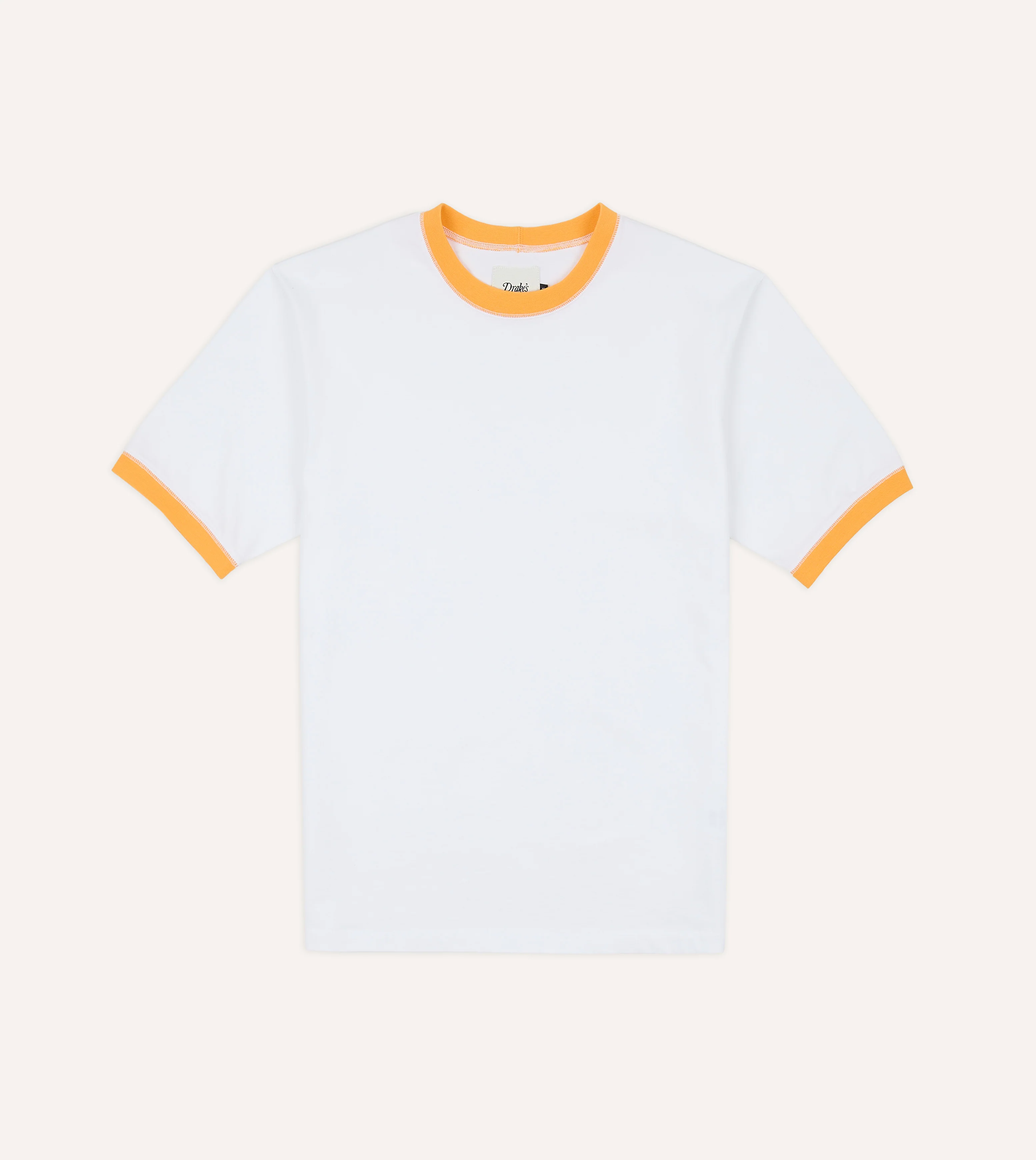 White and Yellow Tipped Ringer T-Shirt - Image 2
