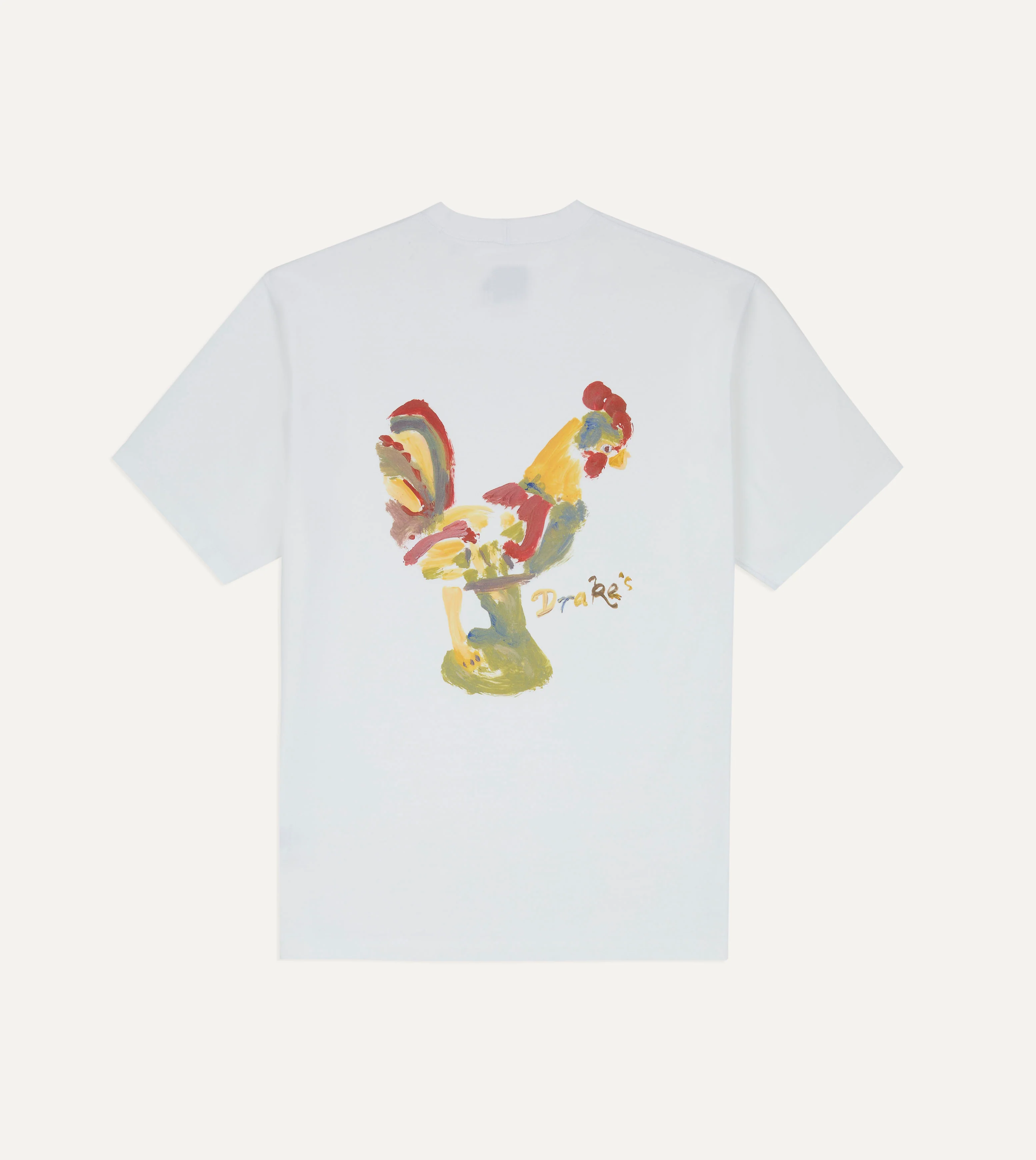 White 'Cockerel' Print Short-Sleeve Hiking T-Shirt - Image 2