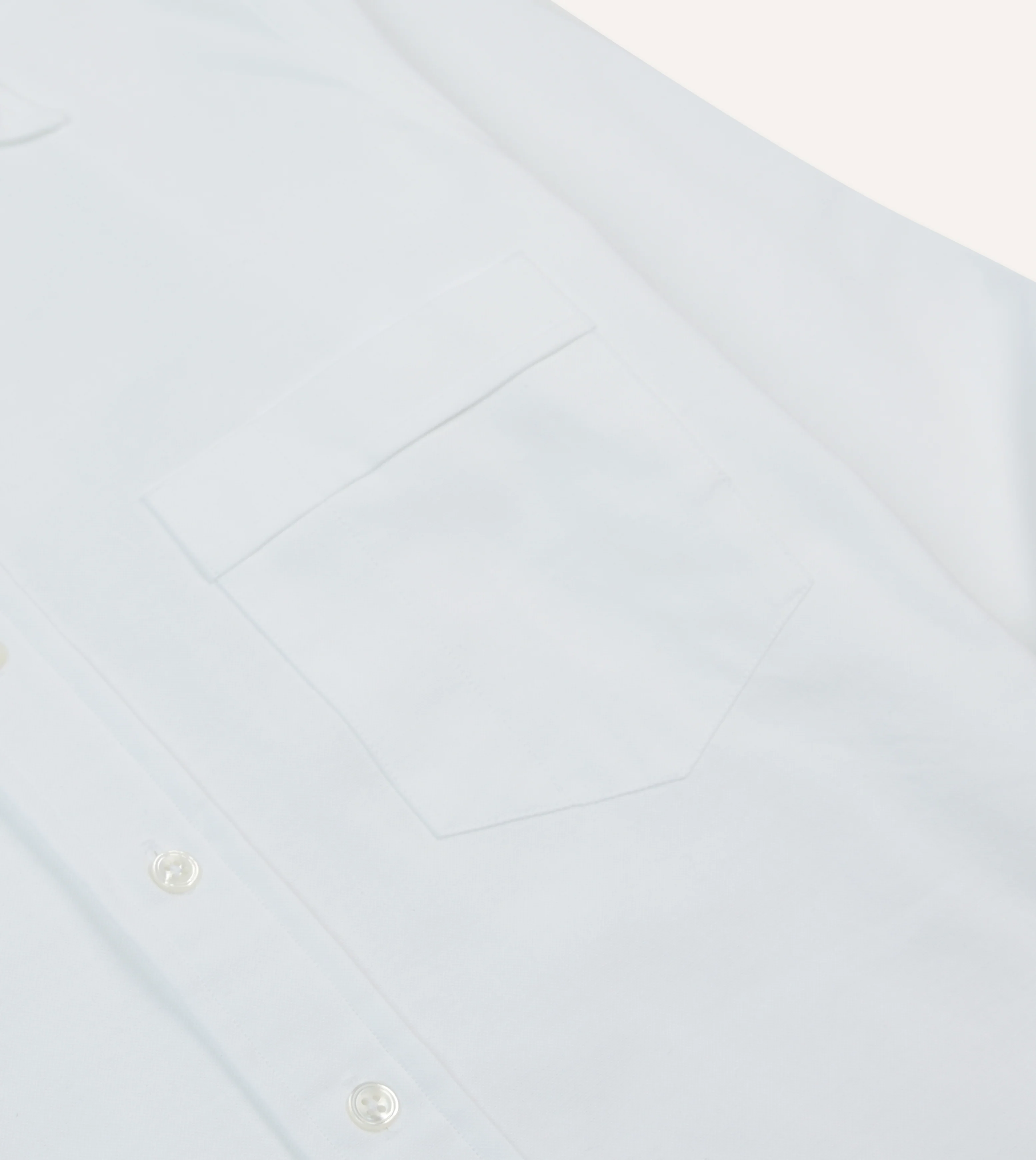 White Cotton Oxford Cloth Long Point Collar Shirt - Image 4