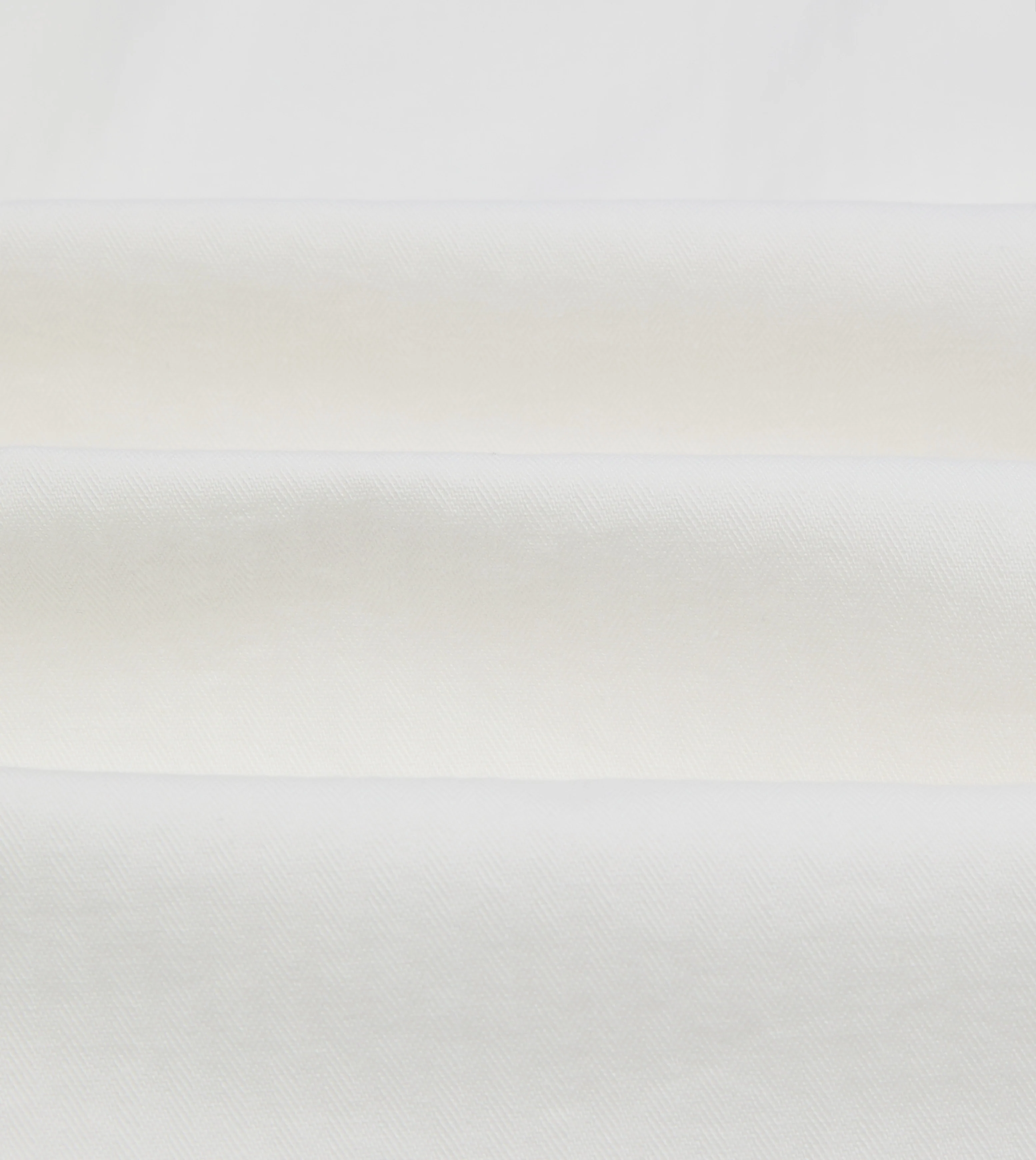 White Herringbone Cotton Mandarin Collar Popover Shirt - Image 2