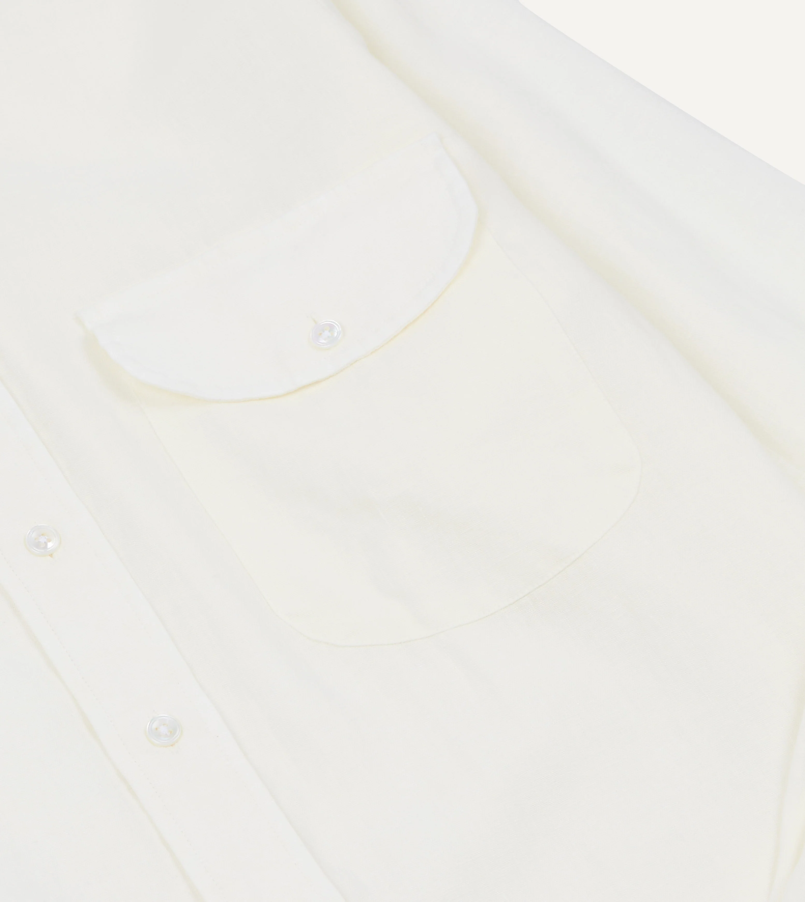 White Linen Button-Down Collar Shirt - Image 4