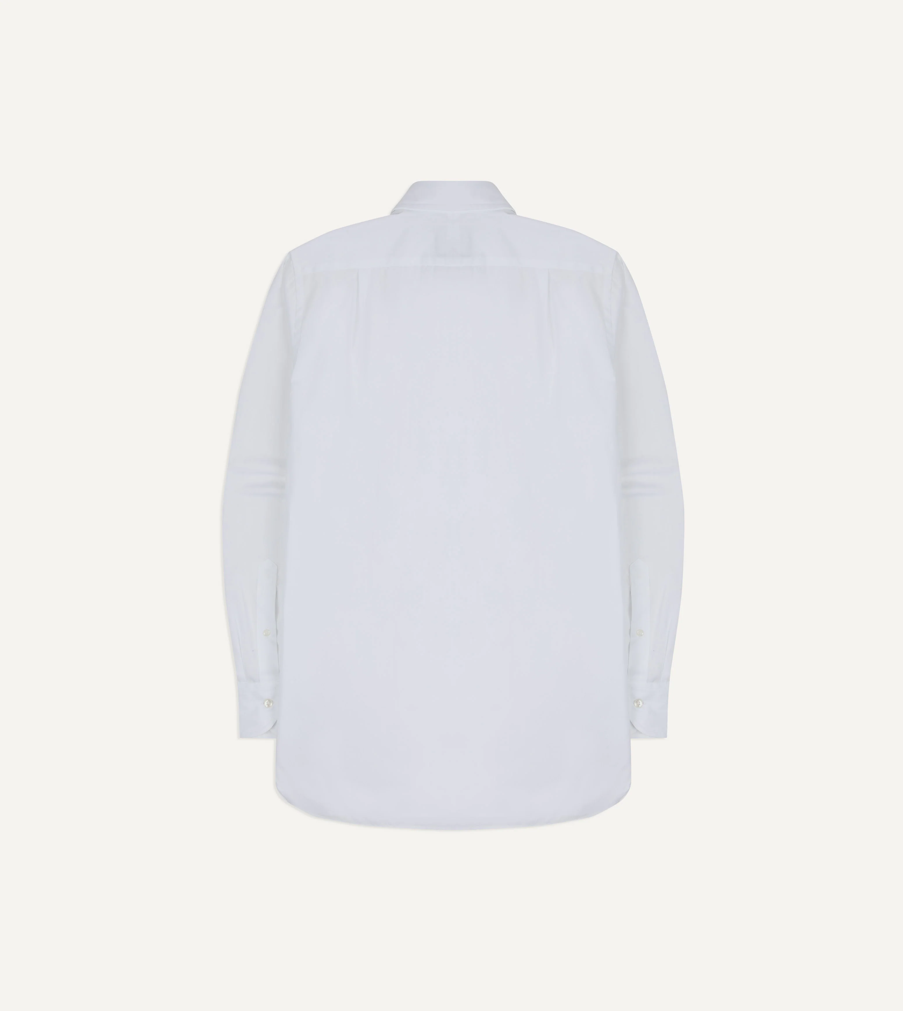 White Long Point Collar Flap Pocket Poplin Shirt - Image 6