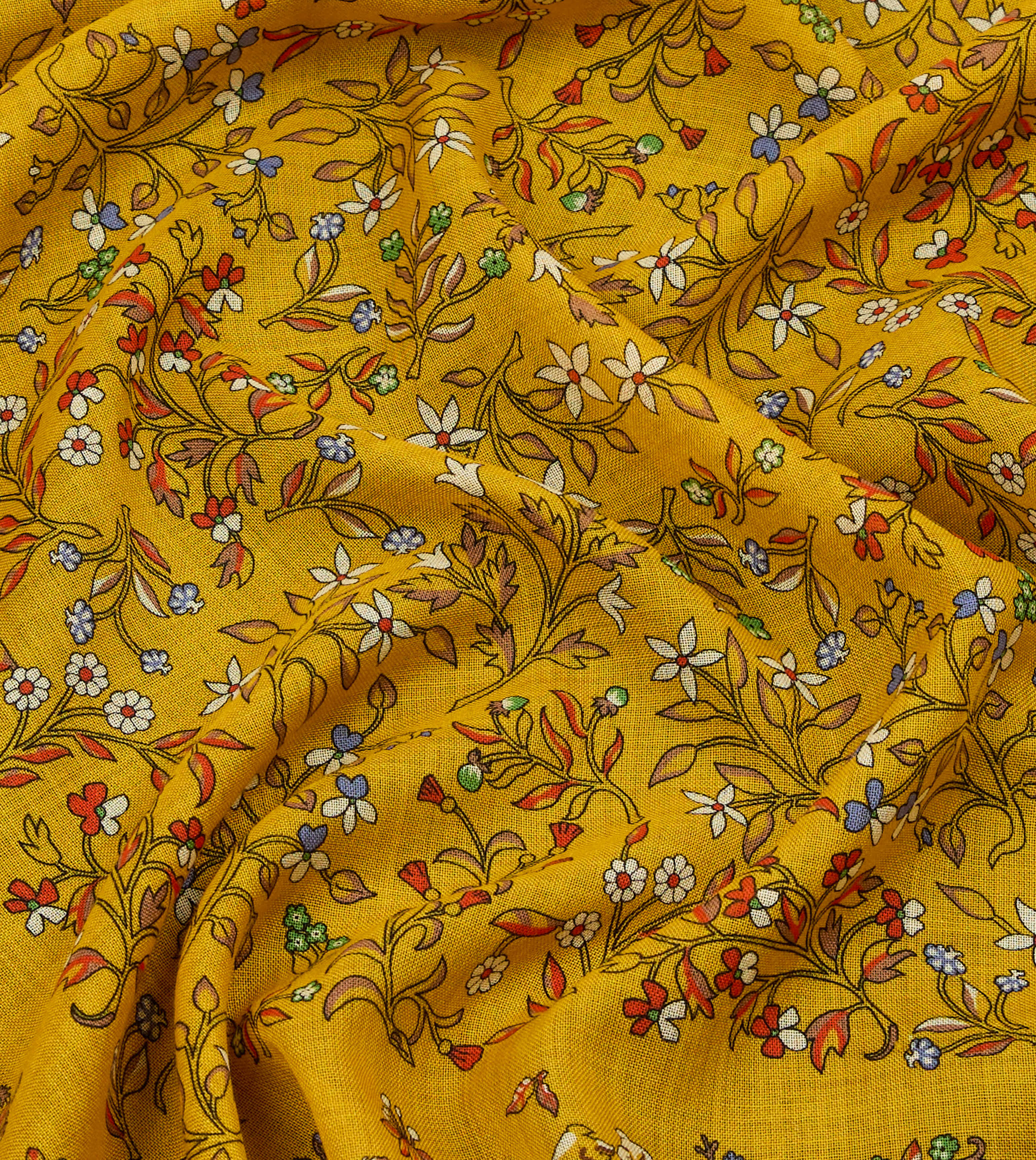 Yellow Unicorn Garden Print Tubular Wool-Silk Scarf - Image 2